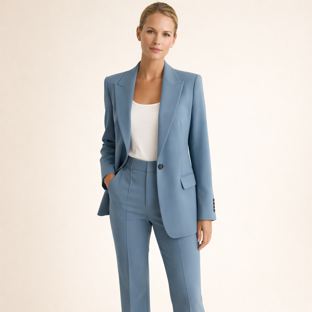 Two-piece set consisting of a fitted women's blazer and wide-leg pants - J&B; - 10 - Elvaroza.com