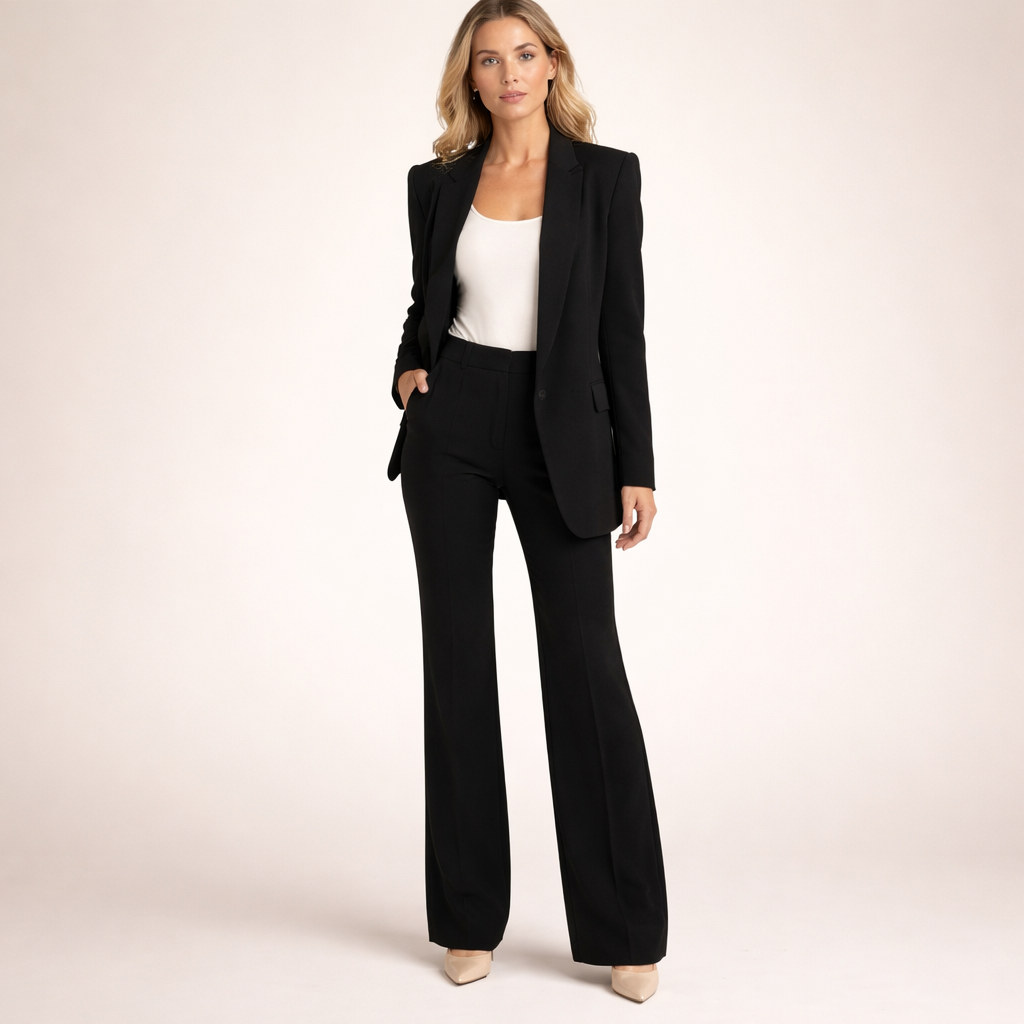 Two-piece set consisting of a fitted women's blazer and wide-leg pants - J&B; - 4 - Elvaroza.com