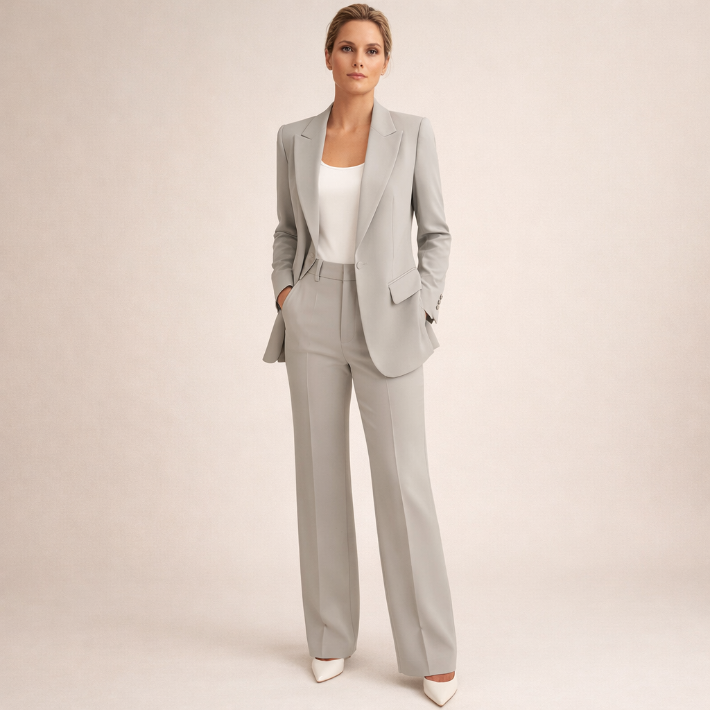 Two-piece set consisting of a fitted women's blazer and wide-leg pants - J&B; - 7 - Elvaroza.com