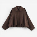Cropped Jacket Women's with Relaxed Fit and Button Closure - Image 14