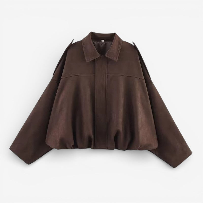 Cropped Jacket Women's with Relaxed Fit and Button Closure - Image 14