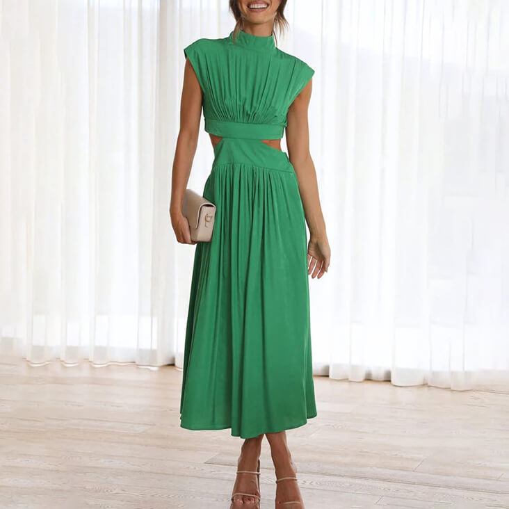 Christina – Women Elegant Cut-Out Midi Dress - Image 1