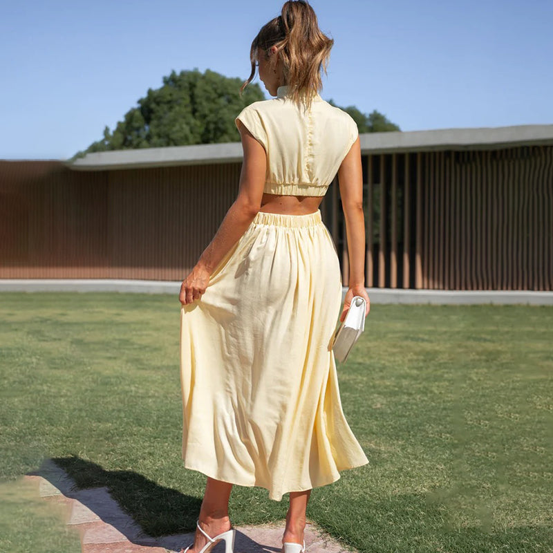 Christina – Women Elegant Cut-Out Midi Dress - Image 8
