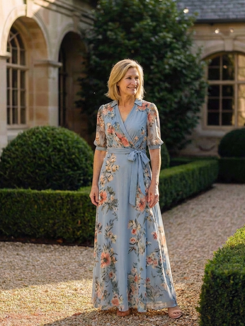 Greta – Women Floral Wrap Maxi Dress - Image 5