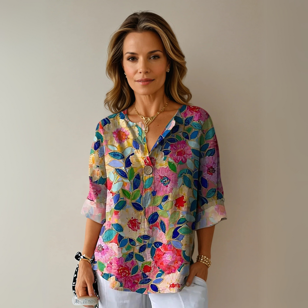 Thea – Women  Chic Floral  Print Blouse - Image 1
