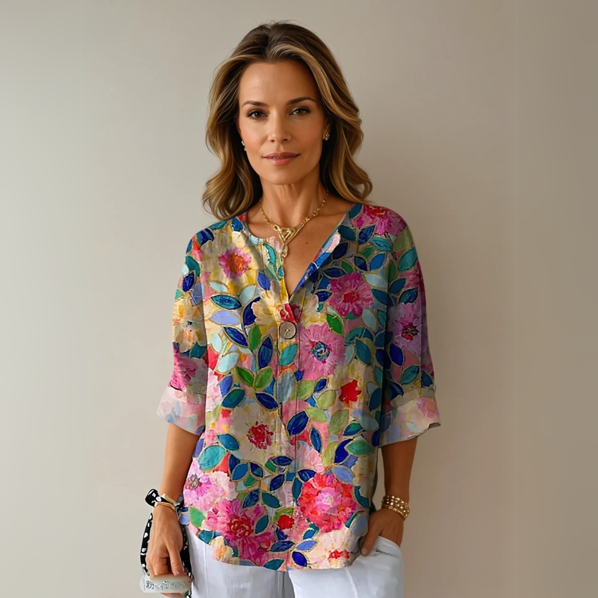 Thea – Women  Chic Floral  Print Blouse - Image 1