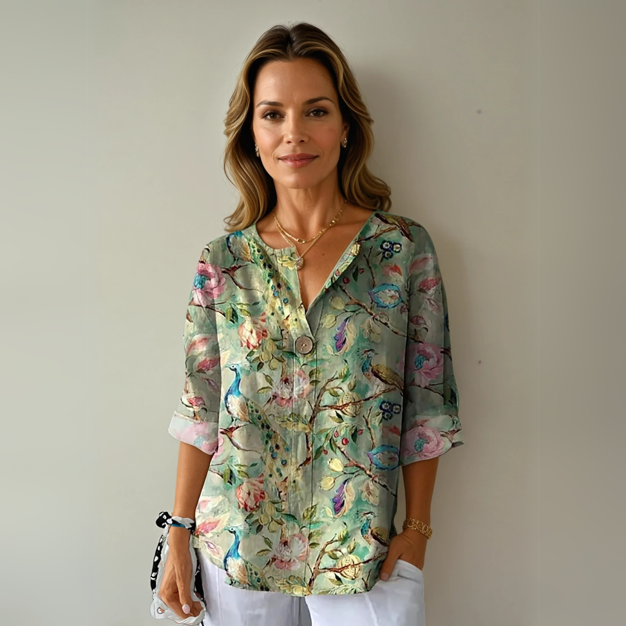 Thea – Women  Chic Floral  Print Blouse - Image 3
