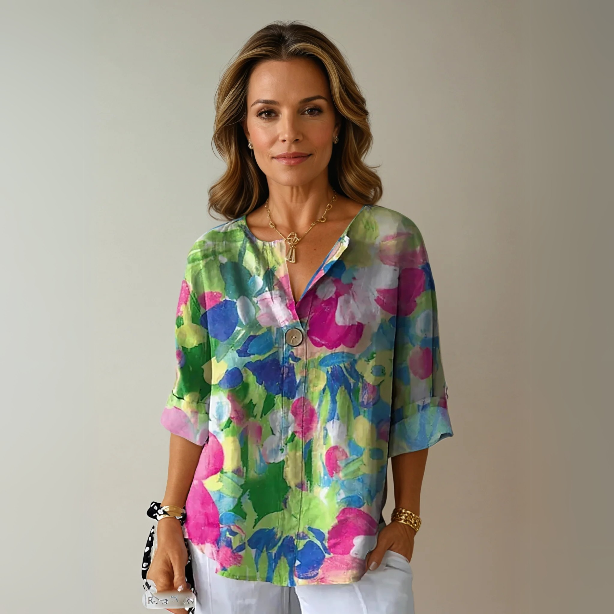 Thea – Women  Chic Floral  Print Blouse - Image 4