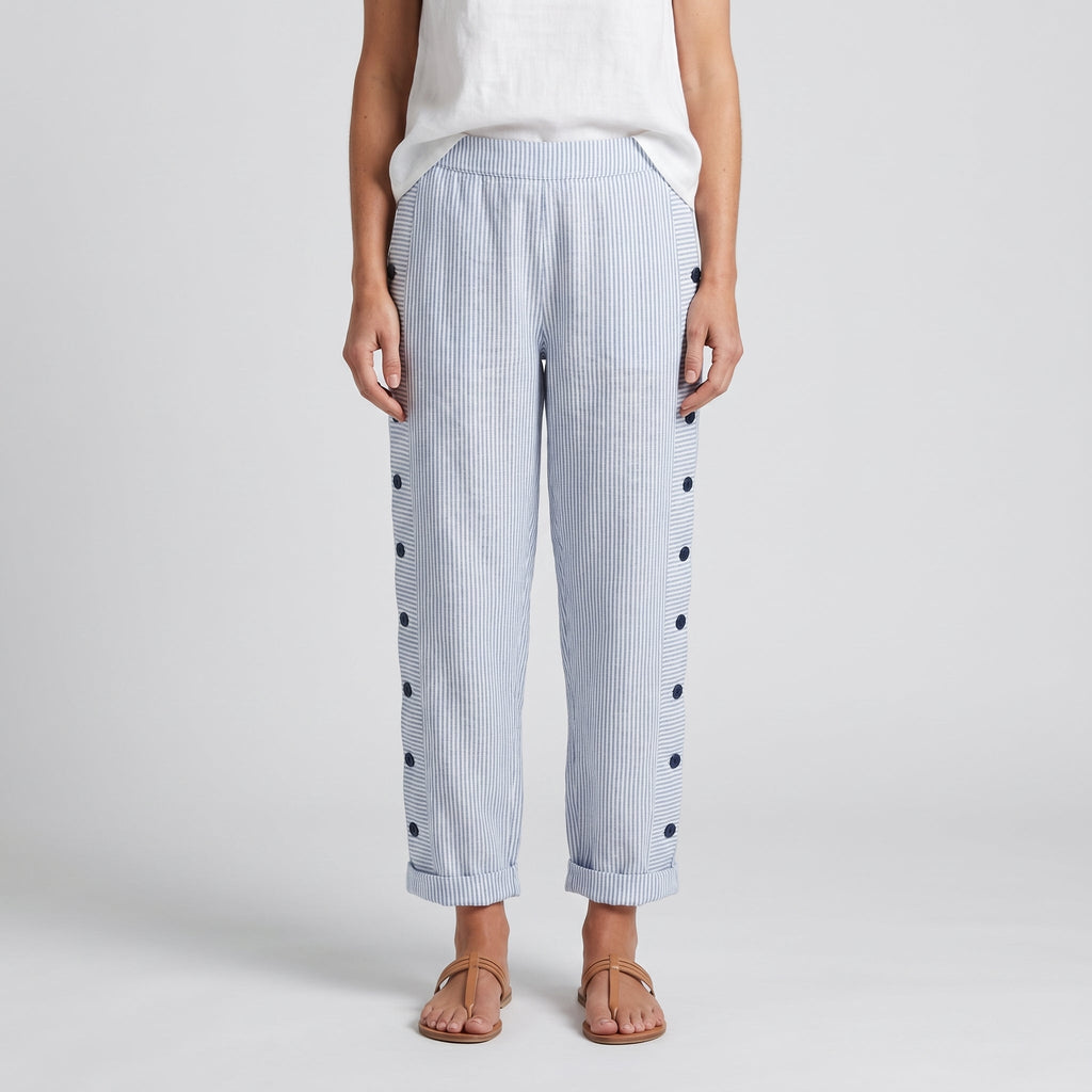 Sophia – Striped Lightweight Trousers - Image 2